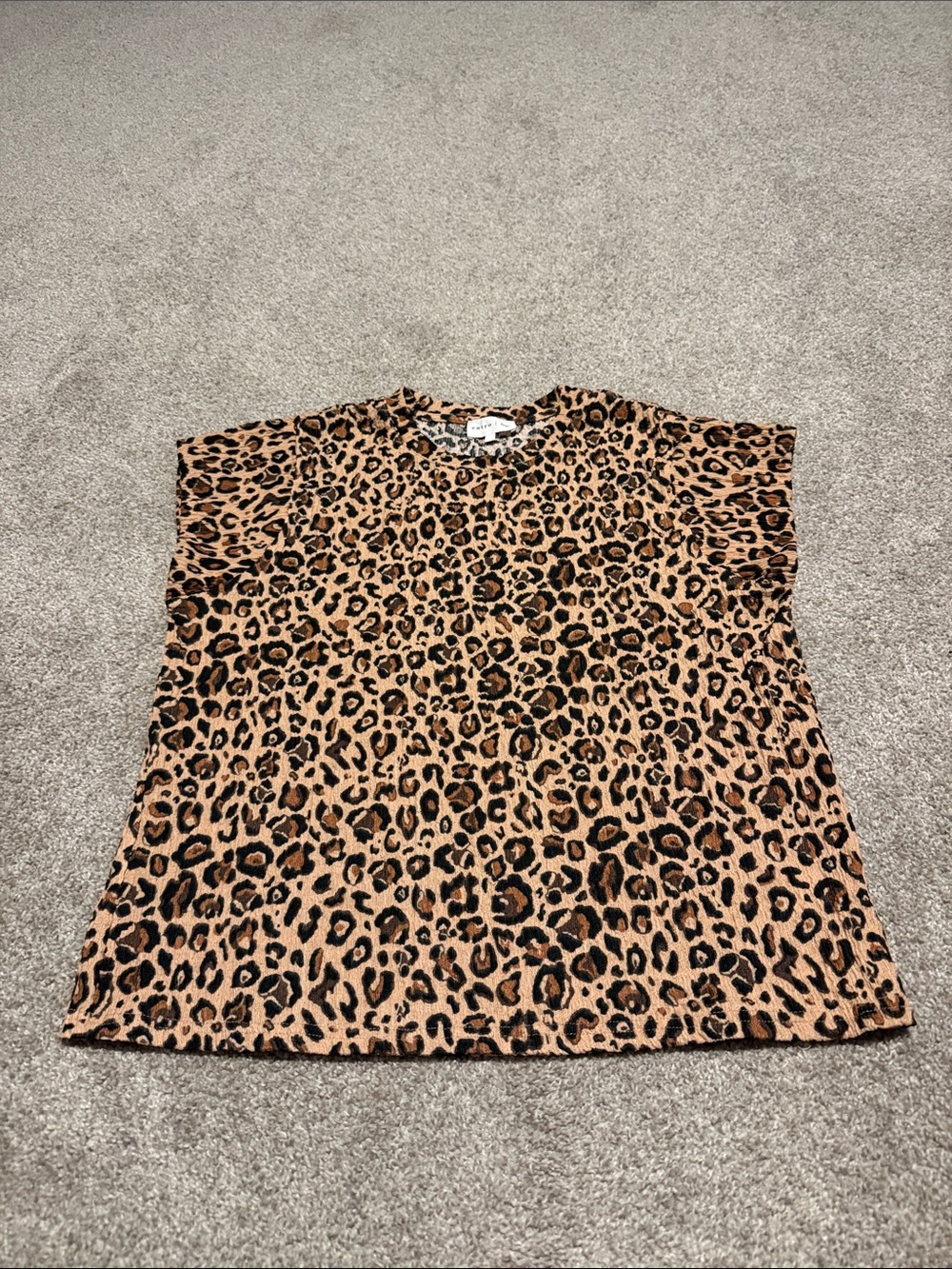 Women’s Leopard Print Blouse - Tan & Black